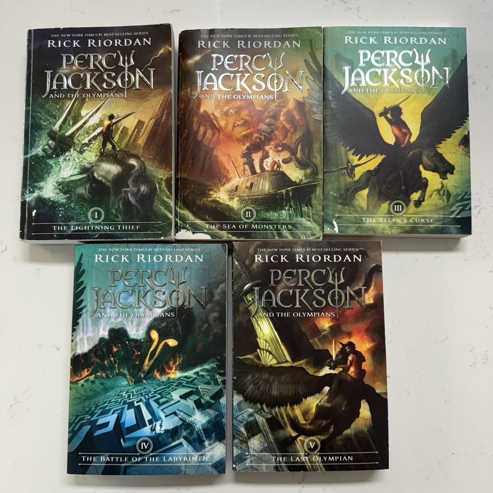 Percy Jackson and the Olympians Series Set 1-5 Rick Riordan Paperback Lot